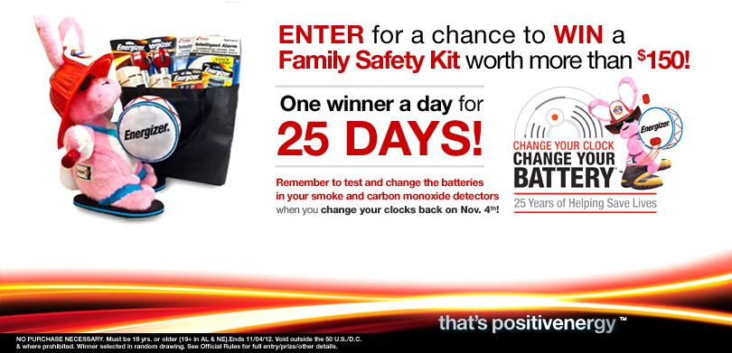 Energizer Change Your Clock Change Your Battery Sweepstakes