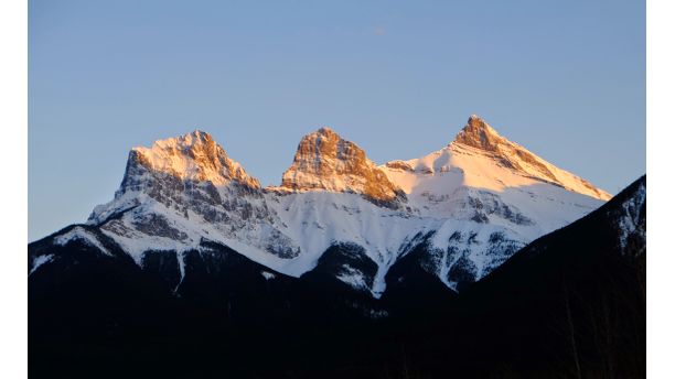 Last light on Three Sisters