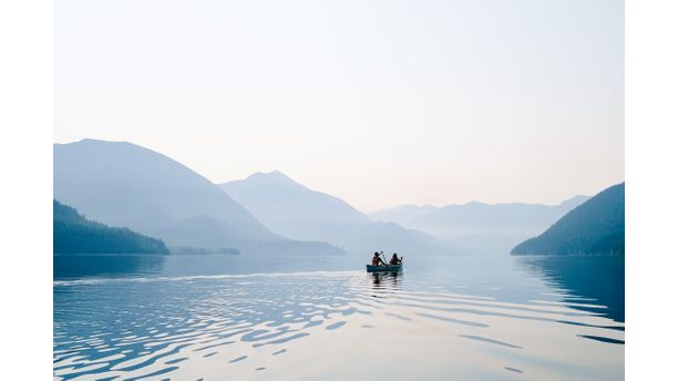 Canoeing Down the Lake