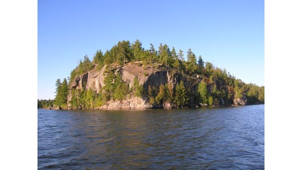 Solid granite island in Canada