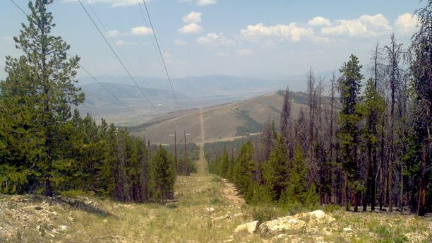 top of the power lines in razor