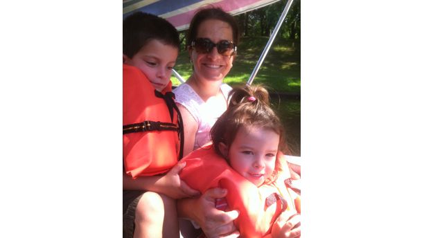 Paddle boats with my beautiful children