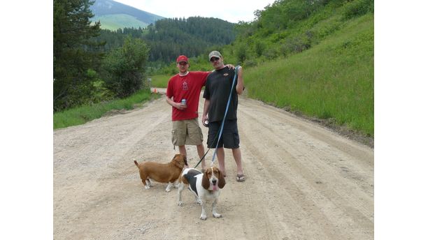 On a hike.