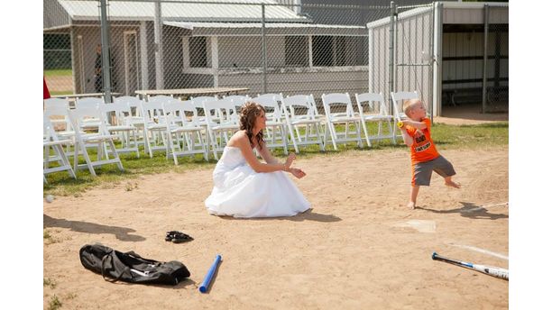 Wedding Baseball Photo with Nephew