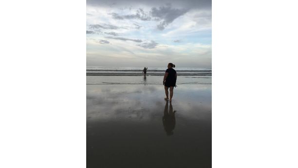 Walking on the beach