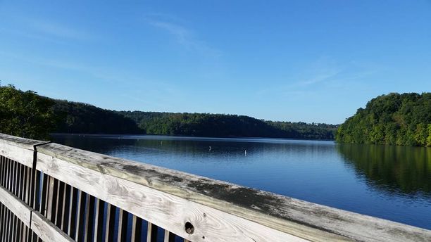 Walking along the lake