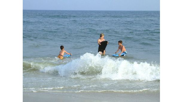 Boogie Boarding With My Son's