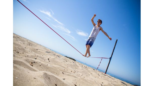 Slack-Lining Under the Sun.