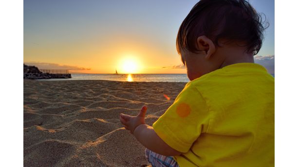 Connor playing in the sand