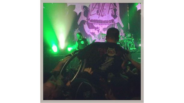 WHEELCHAIR CROWD SURFING AT SLAYER