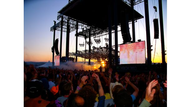 Natural Amphitheatre, a Sunset, and NIN