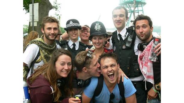 Making friends with the Glasto Popo!